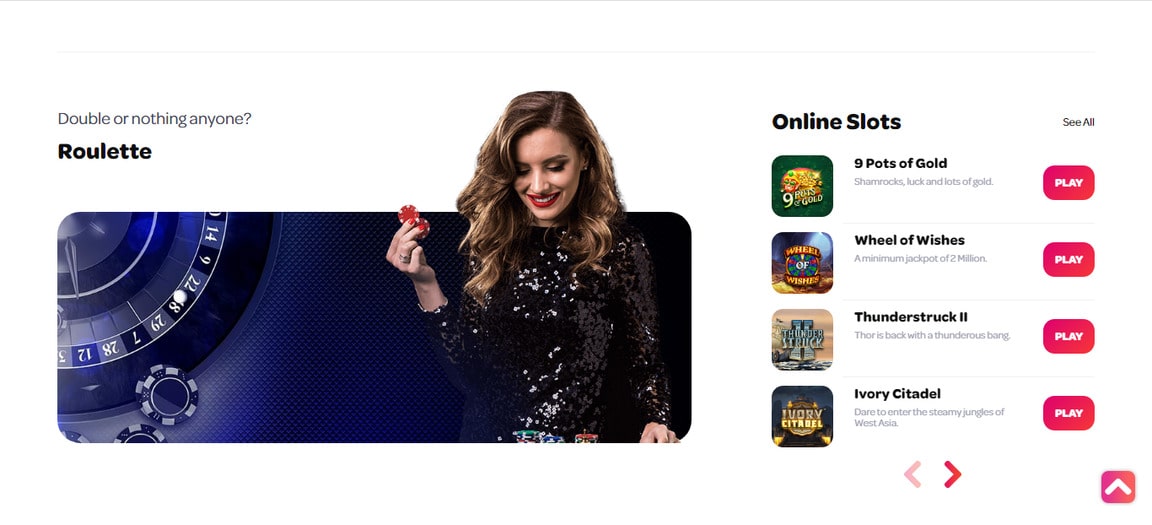 SpinCasino screen 2