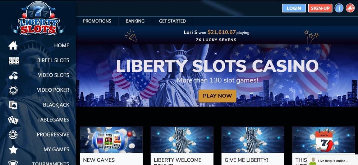 liberty slots screen 1
