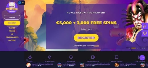 maneki casino screen 1