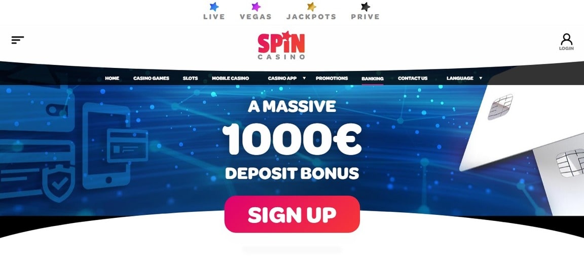 SpinCasino screen 1